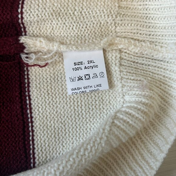 Woman's Stripped V- Neck Knit Sweater Size 2XL - Picture 6 of 6